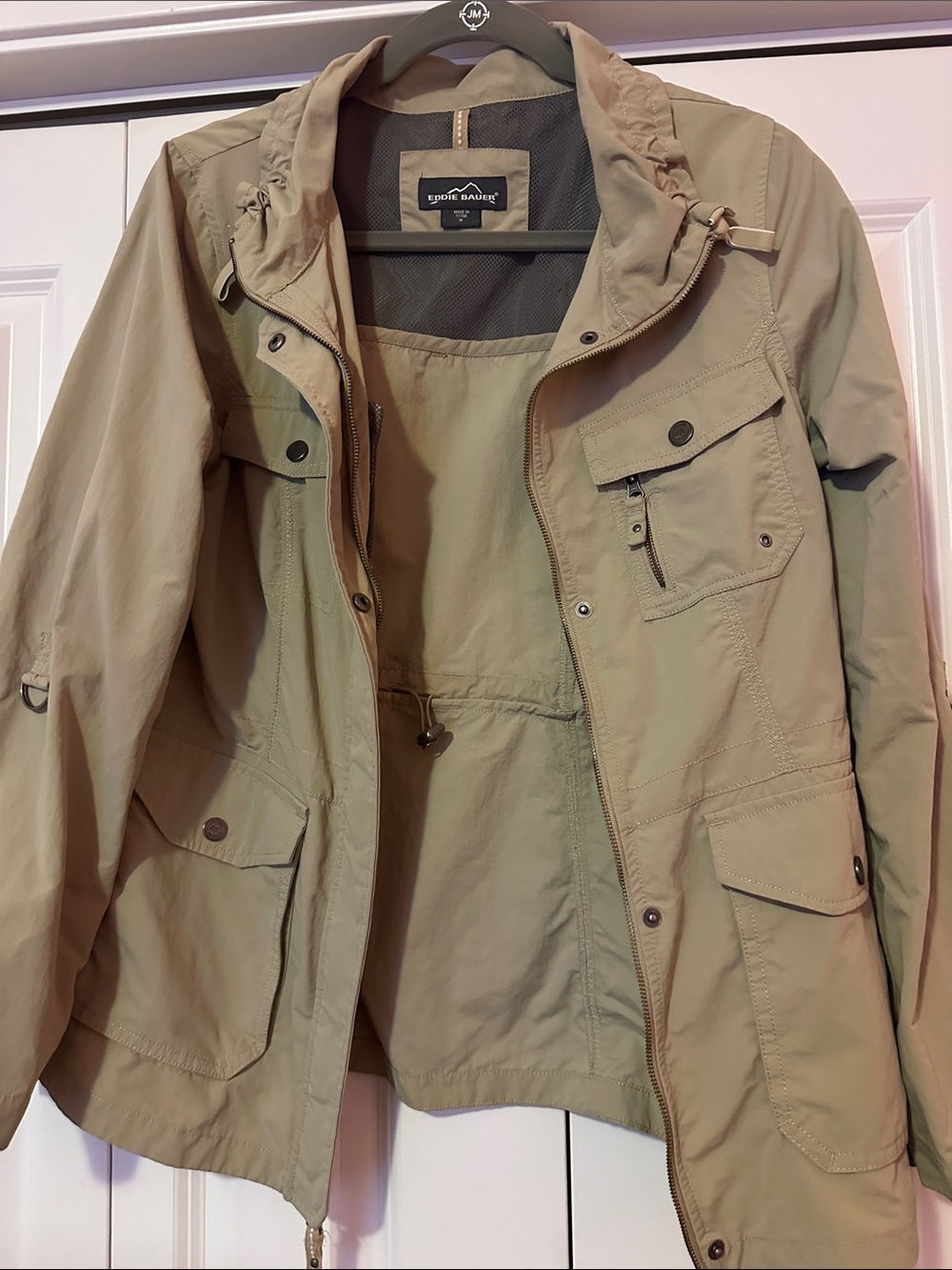 Eddie Bauer Women's Light Olive Utility Jacket with Hood
